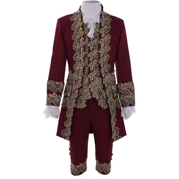 Deluxe Victorian King Prince Costume For Adult Men Top Vest Jacket Coat Blazer Suit Stage Theater Cosplay Outfit Pants Jabot Tie