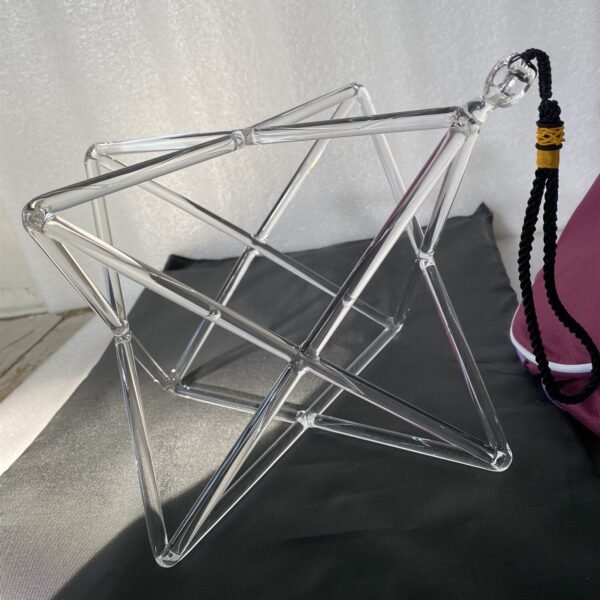 9inch Clear Crystal Singing Merkaba For Sound Healing . - Bells & Chimes