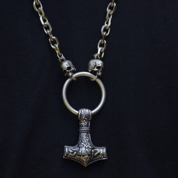 Viking Skull Skeleton Horse Thor Hammer God Odin Angel Necklace Gothic Pendant Witch Punk Pagan Jewelry