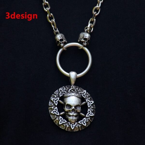 Viking Skull Skeleton Horse Thor Hammer God Odin Angel Necklace Gothic Pendant Witch Punk Pagan Jewelry