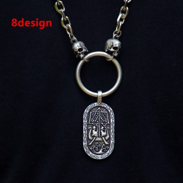 Viking Skull Skeleton Horse Thor Hammer God Odin Angel Necklace Gothic Pendant Witch Punk Pagan Jewelry