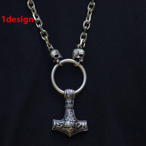 Viking Skull Skeleton Horse Thor Hammer God Odin Angel Necklace Gothic Pendant Witch Punk Pagan Jewelry