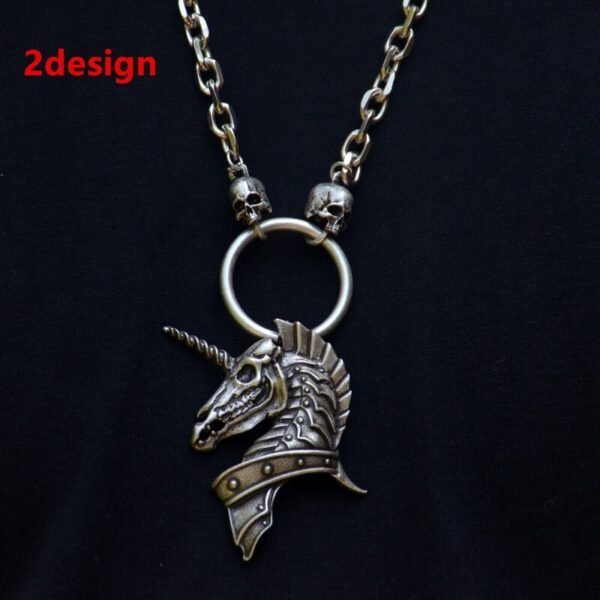 Viking Skull Skeleton Horse Thor Hammer God Odin Angel Necklace Gothic Pendant Witch Punk Pagan Jewelry