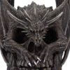 Artist Collections~ Spiral Dark Gothic Draco Skull Dragon Figurine Ornament, Brown, 19cm