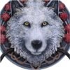 Artist Collections~ Lisa Parker Guardian of the Fall White Autumn Wolf Door Knocker, 18cm