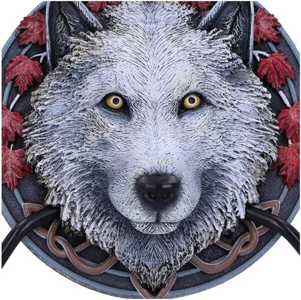 Artist Collections~ Lisa Parker Guardian of the Fall White Autumn Wolf Door Knocker, 18cm