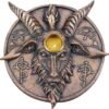 Magicun N.Giftware~Baphomet's Prayer Sabbatic Goat Incense Stick and Candle Holder, 12.6cm, Bronze