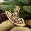 New Magicun Viking~Aegishjalmur Vegvisir Axe Pendant Necklace Ethnic Axe Rune Pendant Necklace Double Side Viking