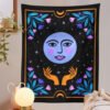 Aesthetic Botanical Tarot Moon Wall Tapestry Home Decor