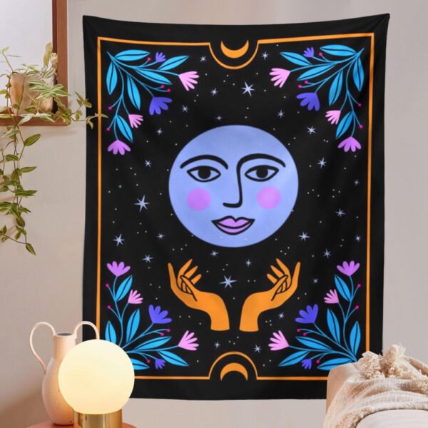 Aesthetic Botanical Tarot Moon Wall Tapestry Home Decor
