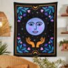 Aesthetic Botanical Tarot Moon Wall Tapestry Home Decor