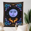 Aesthetic Botanical Tarot Moon Wall Tapestry Home Decor