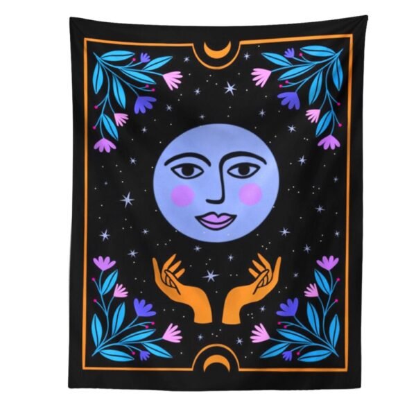 Aesthetic Botanical Tarot Moon Wall Tapestry Home Decor