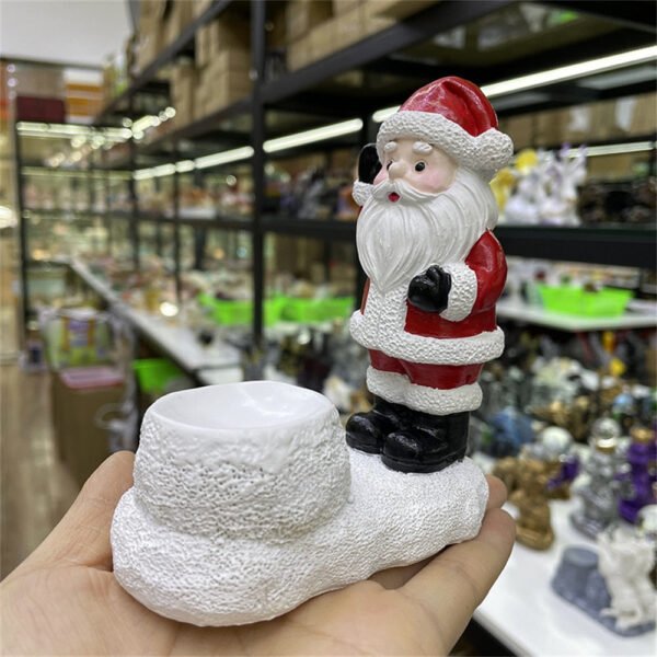 Affable Santa Claus Resin Crafts Crystal Ball Base Magic Sphere Display Stand Office Ornaments Home Decoration Christmas Gifts