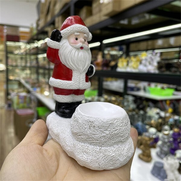 Affable Santa Claus Resin Crafts Crystal Ball Base Magic Sphere Display Stand Office Ornaments Home Decoration Christmas Gifts