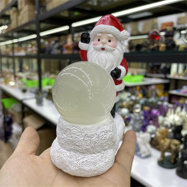 Affable Santa Claus Resin Crafts Crystal Ball Base Magic Sphere Display Stand Office Ornaments Home Decoration Christmas Gifts