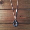Agate Slice Necklace - natural crystal druzy geode, hand charm, wire wrapped, silver bead chain, earthy mystical witchy magic