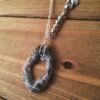 Agate Slice Necklace - natural crystal druzy geode, hand charm, wire wrapped, silver bead chain, earthy mystical witchy magic