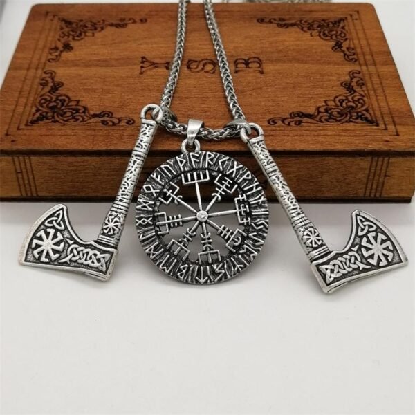 New Magicun Viking~ Viking Pendant Slavic kolovrat Axe Necklace pagan Jewelry 1pc Drop Shipping