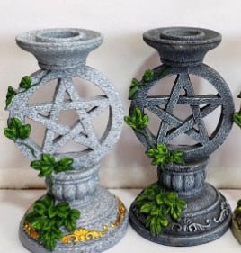 Altar Candlestick Ceremony Candle Holder set Witchcraft Props Table Decoration Goddesses Kore Pentagram Candelabrum Religion Tarot &Divination