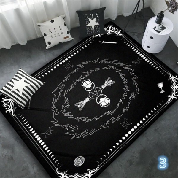 Altar Tarot Card Magic The Gathering Moon Wicca Satanic Area Rug - Goth Decor Spooky Stars and Moon Occult Carpet Witchcraft
