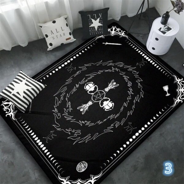 Altar Tarot Card Magic The Gathering Moon Wicca Satanic Area Rug - Goth Decor Spooky Stars and Moon Occult Carpet Witchcraft