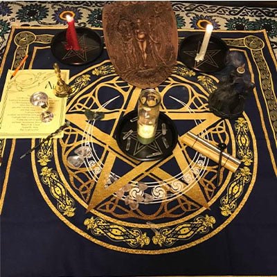 Altar Tarot Cloth For Board games tarot cards tablecloth Cotton and linen Wicca ceremony table cover blanket Pentagram Moon Tarot &Divination