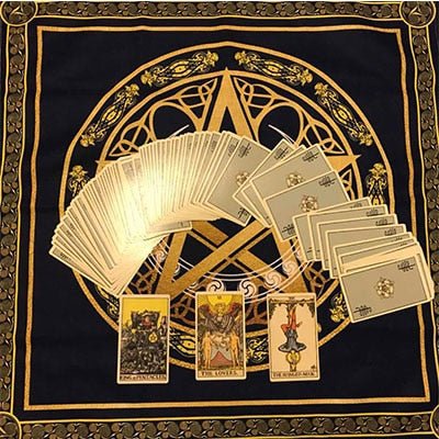 Altar Tarot Cloth For Board games tarot cards tablecloth Cotton and linen Wicca ceremony table cover blanket Pentagram Moon Tarot &Divination