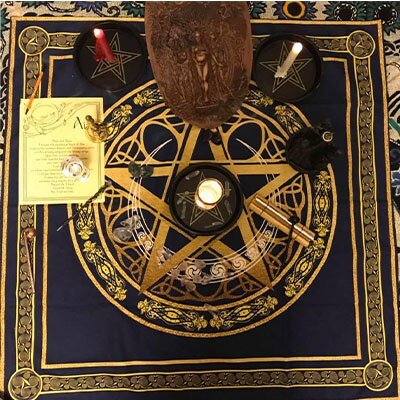 Altar Tarot Cloth For Board games tarot cards tablecloth Cotton and linen Wicca ceremony table cover blanket Pentagram Moon Tarot &Divination