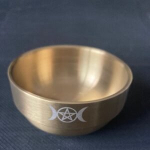Altar-bowl-tarot-Supplies-Pentagram-stainless-steel-Gold-plating-tableware-ceremony-Moon-Divination-Astrological-tool-Board Altar bowl tarot Supplies Pentagram stainless steel Gold plating tableware ceremony Moon Divination Astrological tool Board Tarot &Divination