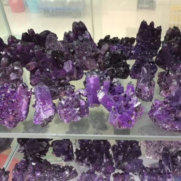 Magicun Crystal~Amethyst cluster amethyst hole original stone ornaments degaussing purification evil spirits radiation protection
