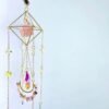 Amethyst rose crystal citrine sun catcher raw crystal star moon wind chime k9 crystal home pendant home decoration gift