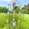 Amethyst rose crystal citrine sun catcher raw crystal star moon wind chime k9 crystal home pendant home decoration gift