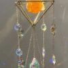 Amethyst rose crystal citrine sun catcher raw crystal star moon wind chime k9 crystal home pendant home decoration gift