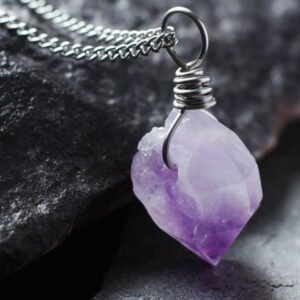 Amethysts Natural Crystal Quartz Necklace Magic Energy Irregular Stone Necklace For Gift
