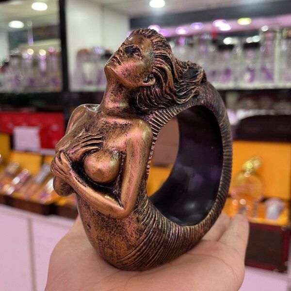 Ammonite Woman Ancient Spirit Desktop Statue Figurines Ornament Resin Display Stand for Crystal Ball Holder Fengshui Collections