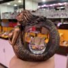 Ammonite Woman Ancient Spirit Desktop Statue Figurines Ornament Resin Display Stand for Crystal Ball Holder Fengshui Collections