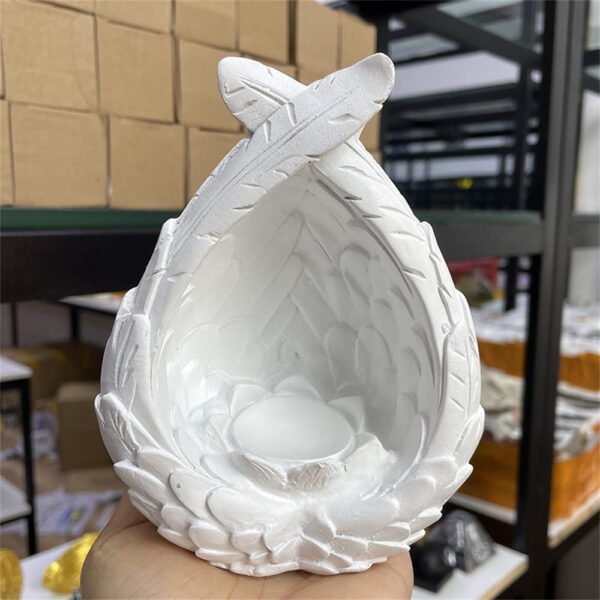 Angel Wings Heart Shape Feathers Resin Crafts Ornaments Crystal Ball Holder Display Stand Home Decor Lovely Gifts