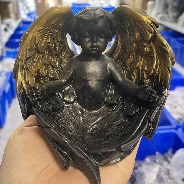 Angel Wings Resin Crystal Ball Base Bracket Carved Resin Charms Craft Home Decor Suitable 6-8cm Crystal Ball Display Pedestal