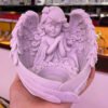 Angel Wings Resin Crystal Ball Base Bracket Carved Resin Charms Craft Home Decor Suitable 6-8cm Crystal Ball Display Pedestal