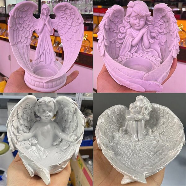 Angel Wings Resin Crystal Ball Base Bracket Carved Resin Charms Craft Home Decor Suitable 6-8cm Crystal Ball Display Pedestal
