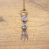 Antique Copper Soldered Dangling Tassel Pendants Raw Kyanite Quartz Geode Druzy Vintage Buddha Necklaces Man Boho Jewelry,QC3221