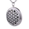 Antique Silver Aromatherapy Essential Oil Diffuser Necklace Flower of Life Lockets Pendant Long Necklace