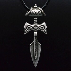 Antique Silver Skyrim Necklace Elder Scrolls Pendant Amulet of Talos Handmade Pendant
