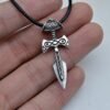 Antique Silver Skyrim Necklace Elder Scrolls Pendant Amulet of Talos Handmade Pendant