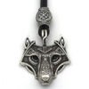 Viking Magic~Antiquing Rune bead Viking Wolf Head Necklace Blue Eye Necklace Nordic Fashion Jewelry Amulet