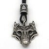 Viking Magic~Antiquing Rune bead Viking Wolf Head Necklace Blue Eye Necklace Nordic Fashion Jewelry Amulet