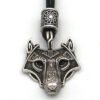 Viking Magic~Antiquing Rune bead Viking Wolf Head Necklace Blue Eye Necklace Nordic Fashion Jewelry Amulet
