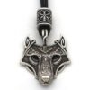 Viking Magic~Antiquing Rune bead Viking Wolf Head Necklace Blue Eye Necklace Nordic Fashion Jewelry Amulet