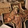 Ascension of Jesus, catholic cross, statue of Jesus on the cross, decorative Christian cross, baptism